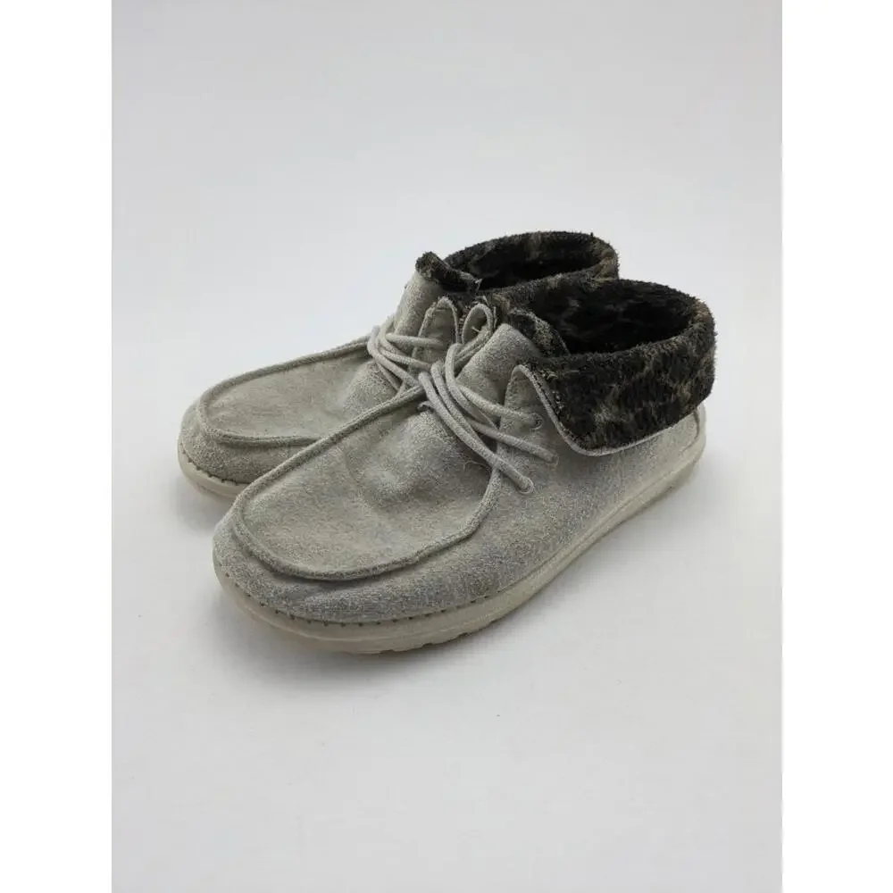 Womens Hey Dude Britt Cream Cheetah Lightweight Casual Shoes 121770149 Size‎ 10